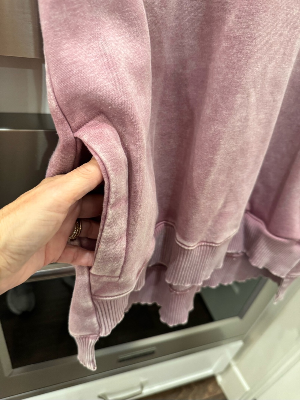 Zenana Outfitters Washed Rose Crewneck Sweatshirt - Picture 3 of 11